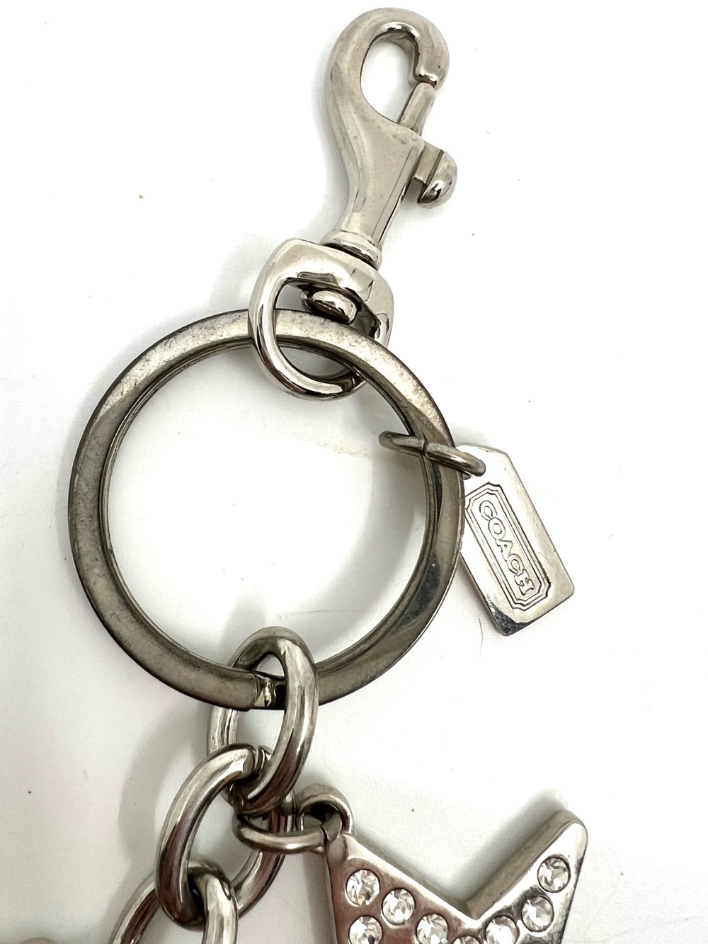 Coach Large Star Keychain Silver Tone Dangle Rhinestone Bag Charm Keychain Y2K - Picture 6 of 14